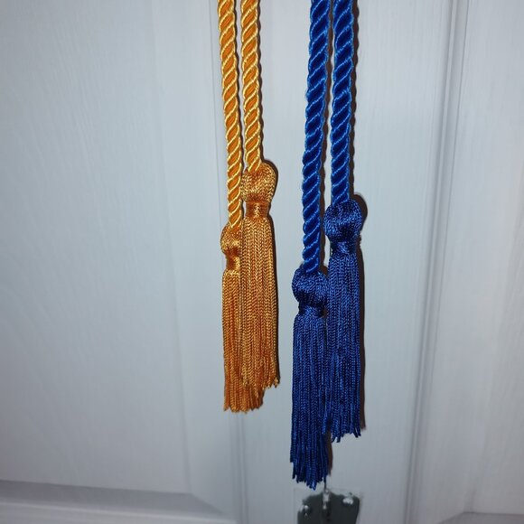 Two Graduation Blue and Light Orange Cords - Picture 2 of 3